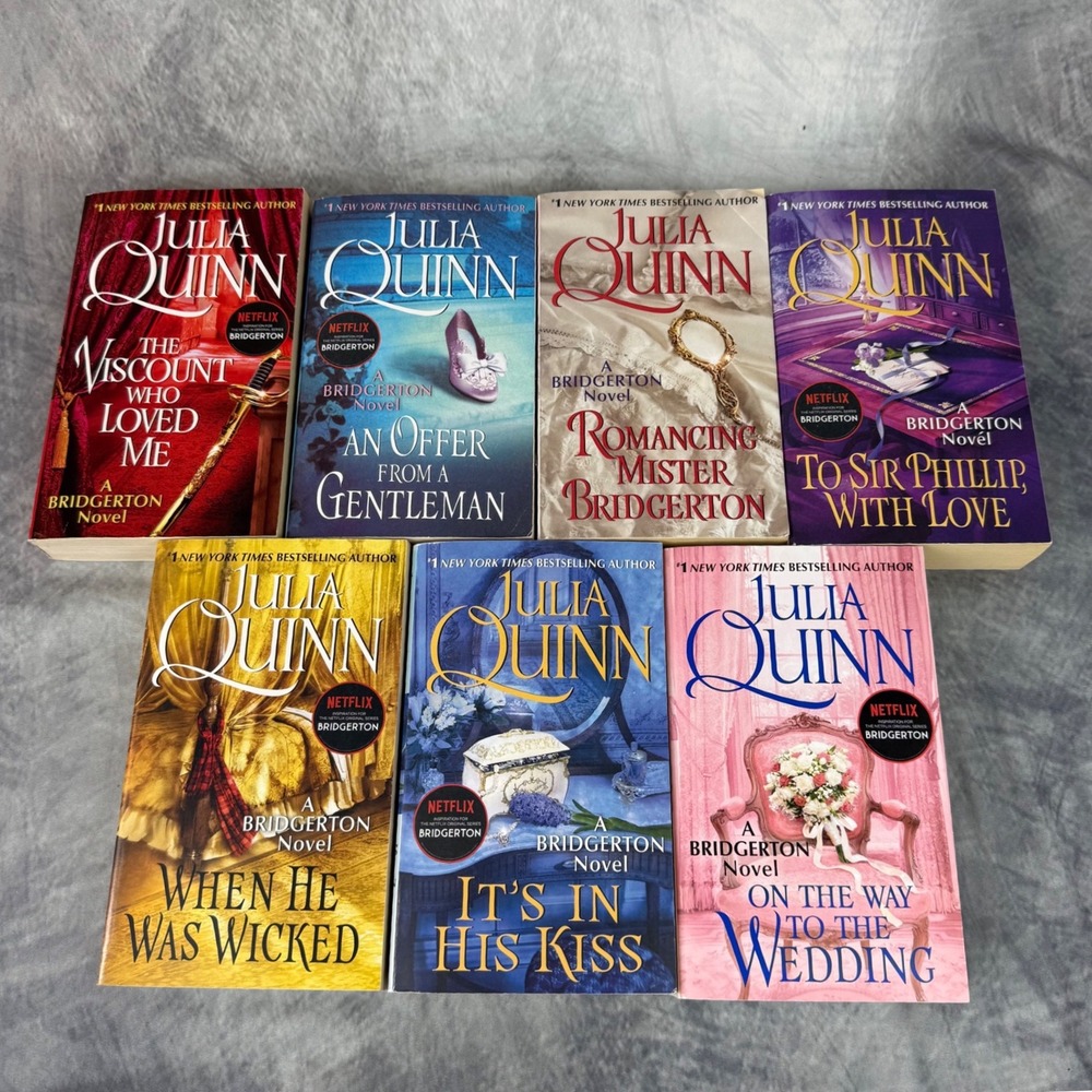 Bridgerton Series Books 2-8 Julia Quinn Historical Romance Paperback Set